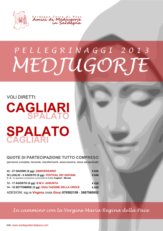 Locandina Ufficiale Pellegrinaggi Medjugorje 2013