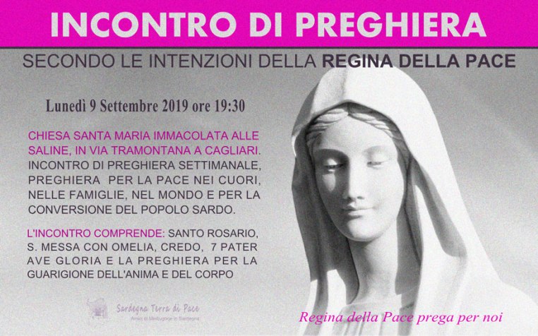 Incontro Preghiera Amici Medjugorje Sardegna 9 Settembre 2019