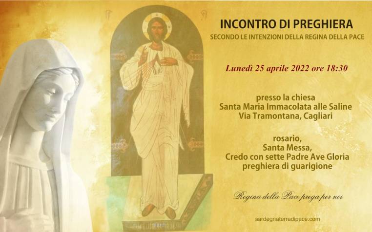 Incontro Preghiera Amici Medjugorje Sardegna 25 Aprile 2022