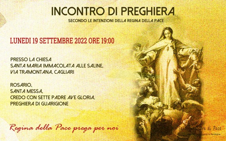 Incontro Preghiera Amici Medjugorje Sardegna 19 Settembre 2022