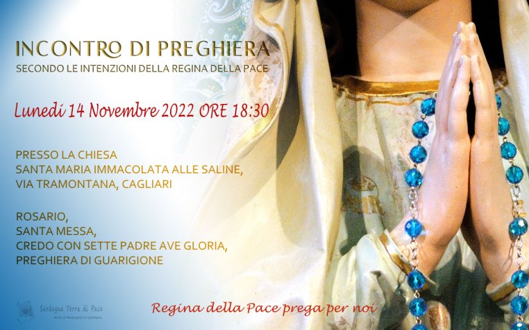 Incontro Preghiera Amici Medjugorje Sardegna 14 Novembre 2022