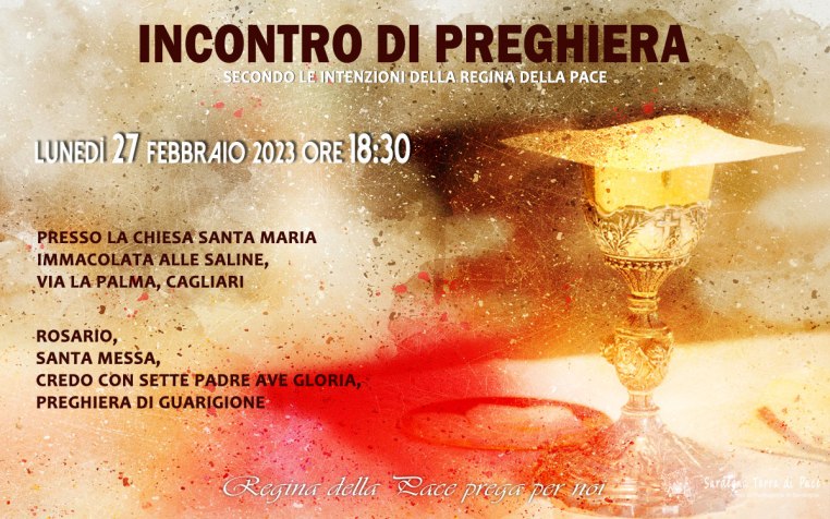 Incontro Preghiera Amici Medjugorje Sardegna 27 Febbraio 2023