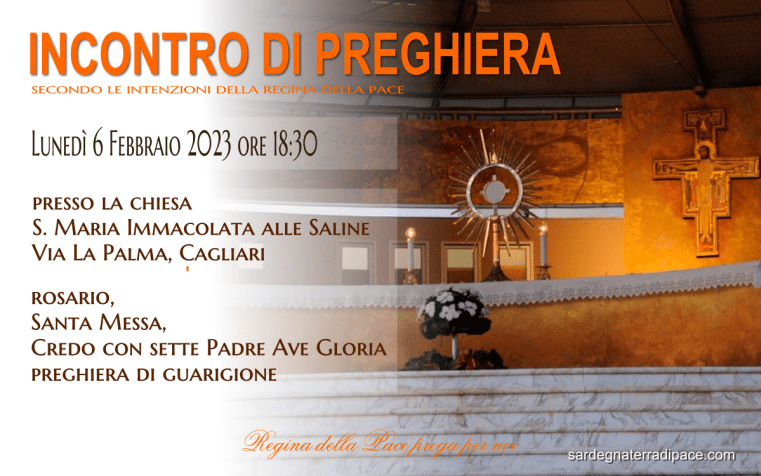 Incontro Preghiera Amici Medjugorje Sardegna 6 Febbraio 2023